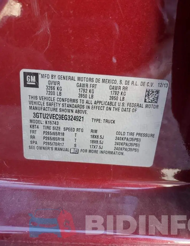 3GTU2VEC9EG324921 Photo# 13