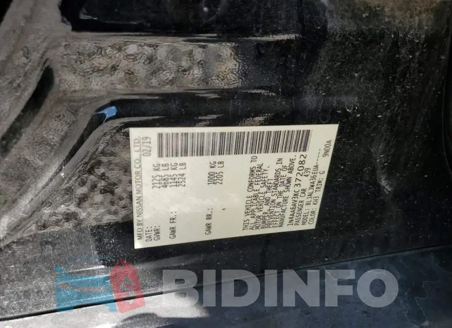 1N4AA6AV3KC372082 Photo# 12