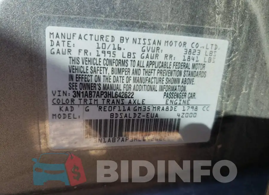 3N1AB7AP3HL642622 Photo# 13