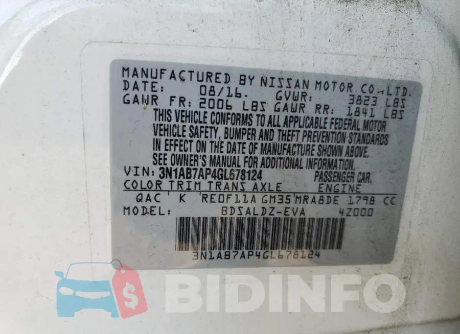 3N1AB7AP4GL678124 Photo# 12