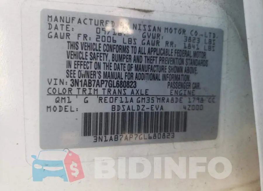 3N1AB7AP7GL680823 Photo# 12