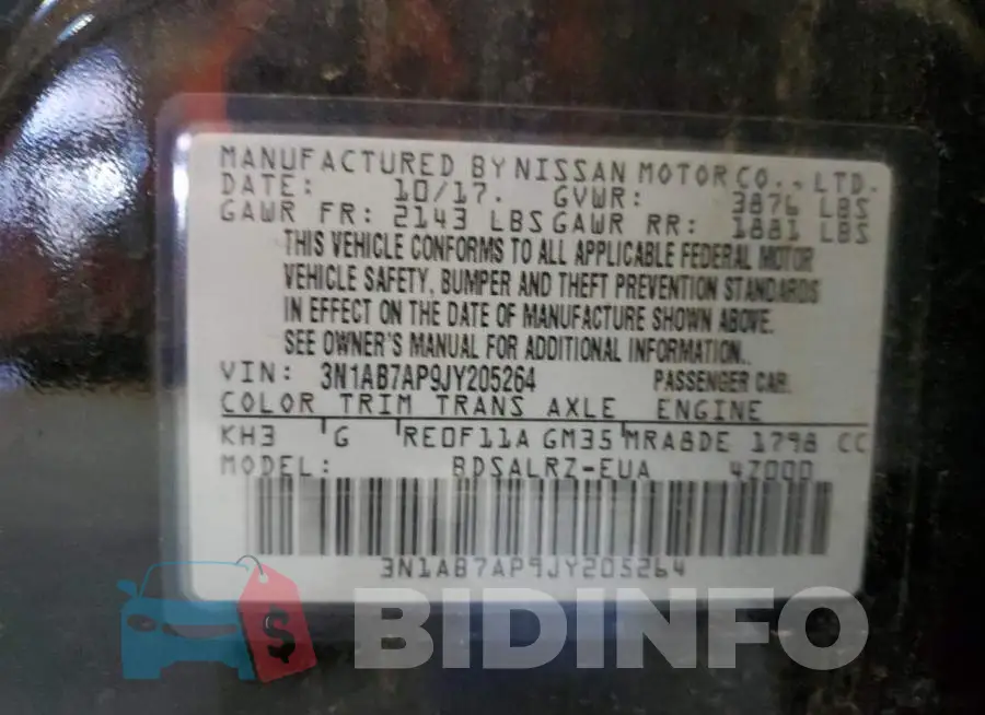 3N1AB7AP9JY205264 Photo# 12