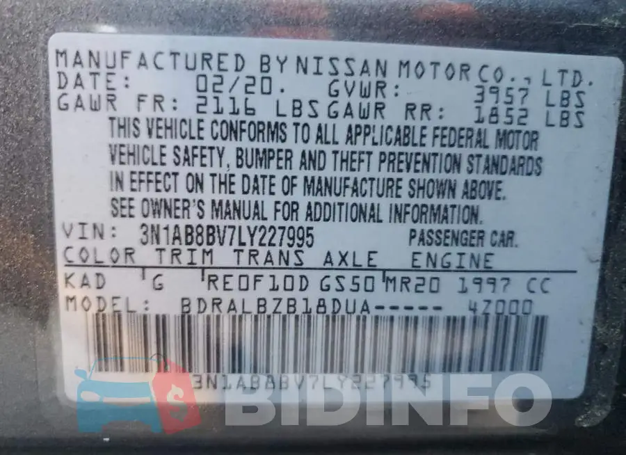 3N1AB8BV7LY227995 Photo# 12