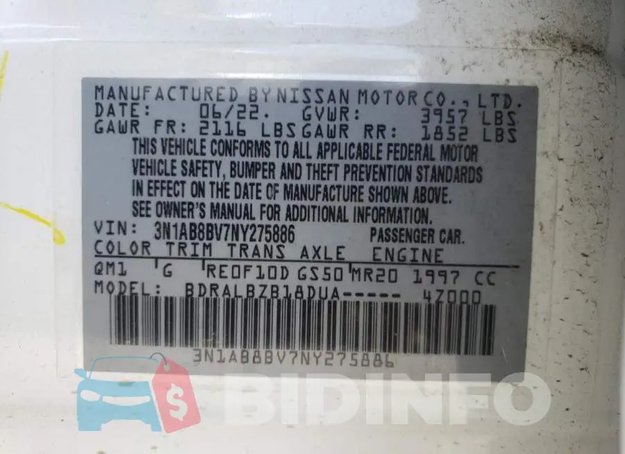 3N1AB8BV7NY275886 Photo# 12