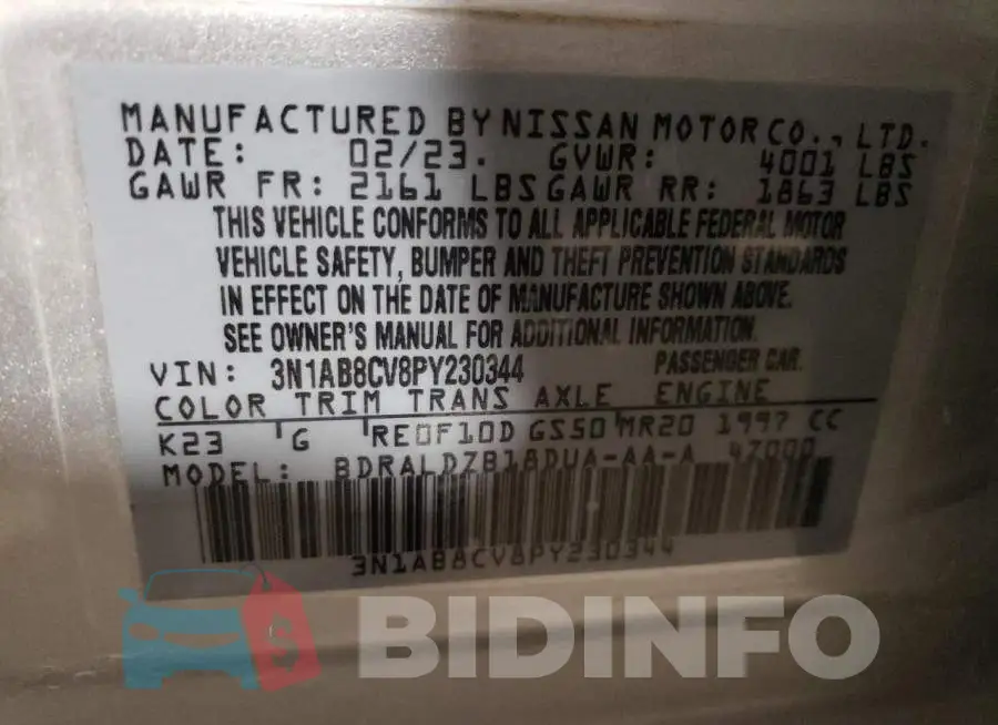 3N1AB8CV8PY230344 Photo# 12
