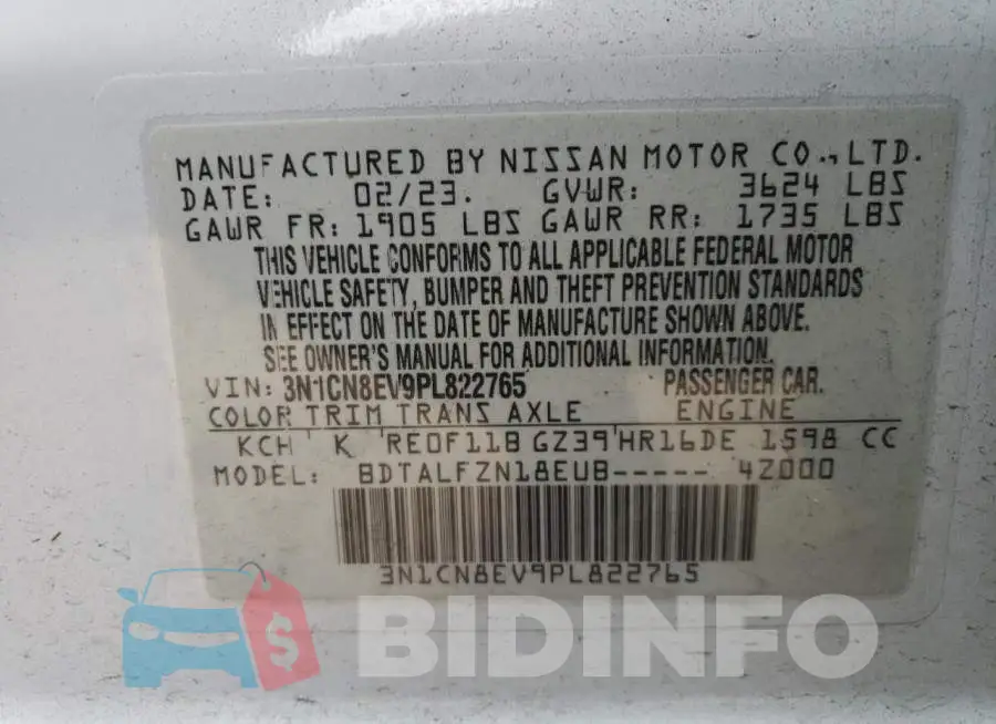 3N1CN8EV9PL822765 Photo# 12