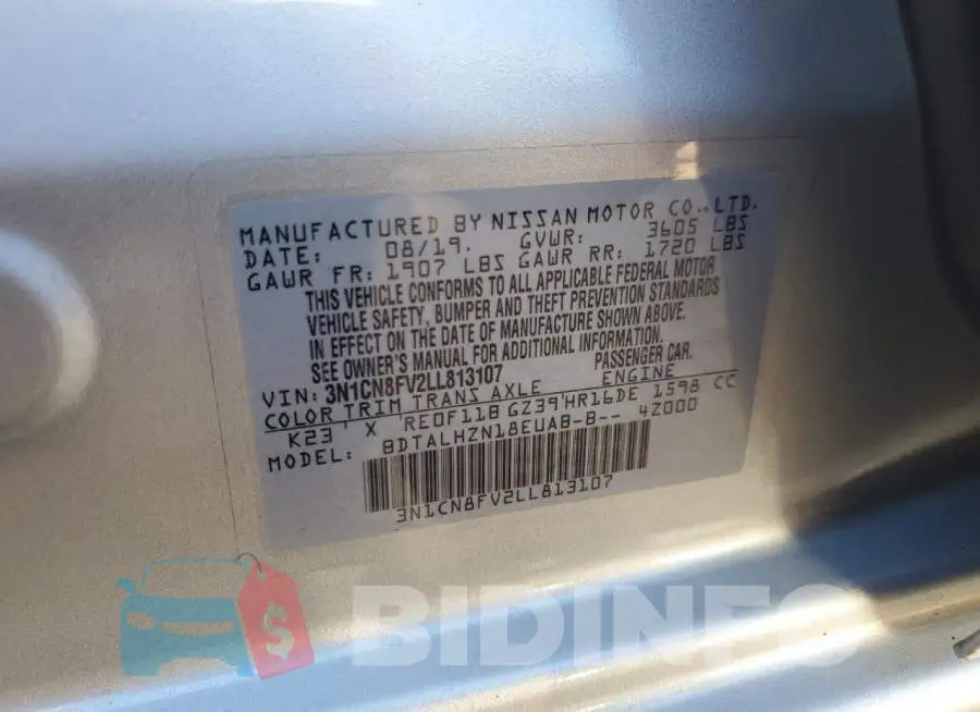 3N1CN8FV2LL813107 Photo# 13