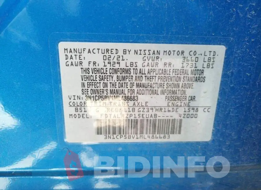 3N1CP5BV1ML486683 Photo# 10
