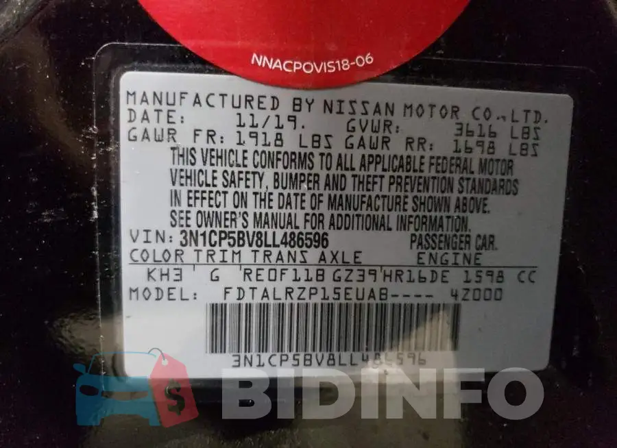 3N1CP5BV8LL486596 Photo# 12