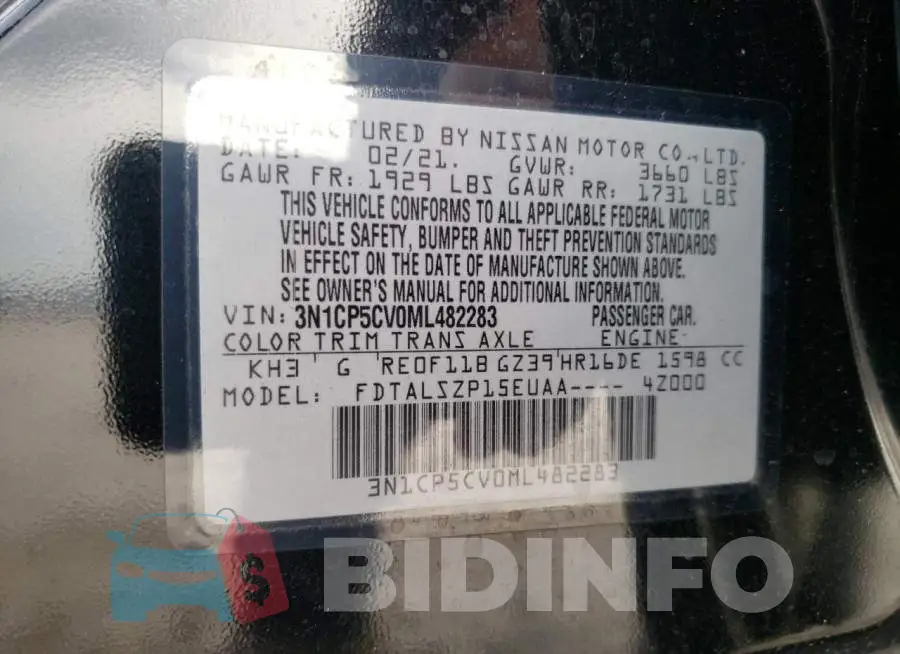 3N1CP5CV0ML482283 Photo# 12