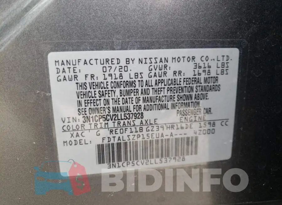 3N1CP5CV2LL537928 Photo# 13