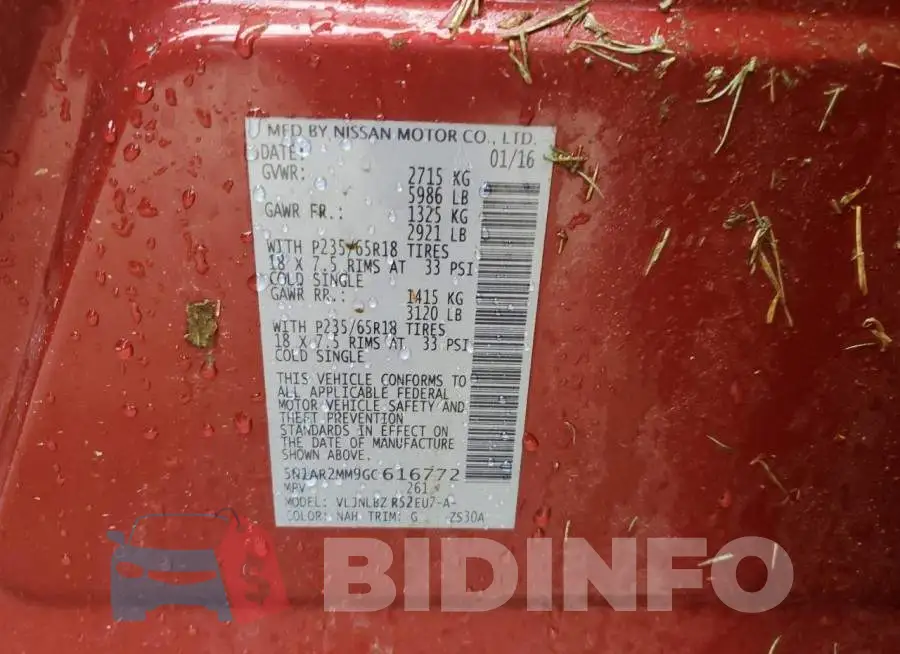 5N1AR2MM9GC616772 Photo# 14