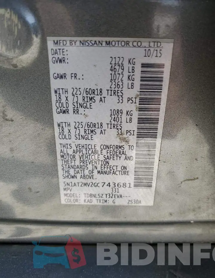 5N1AT2MV2GC743681 Photo# 13