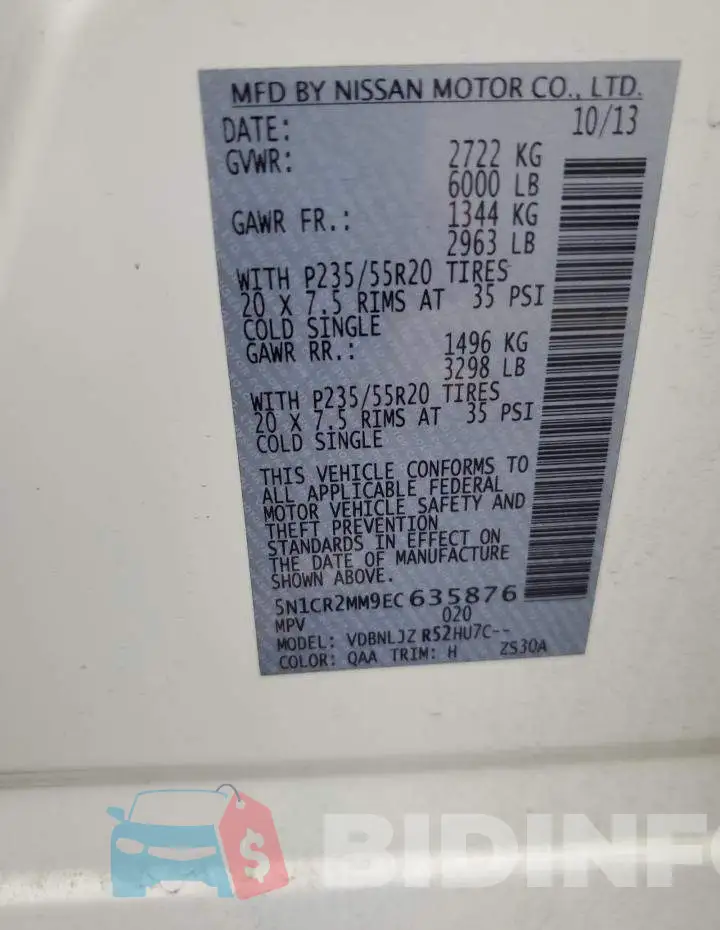 5N1CR2MM9EC635876 Photo# 13