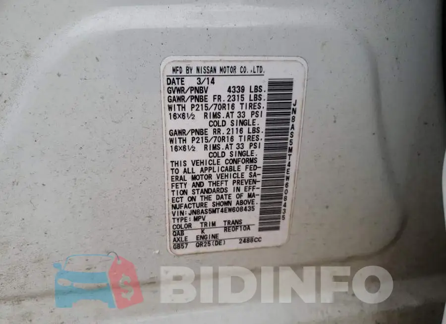JN8AS5MT4EW608435 Photo# 12
