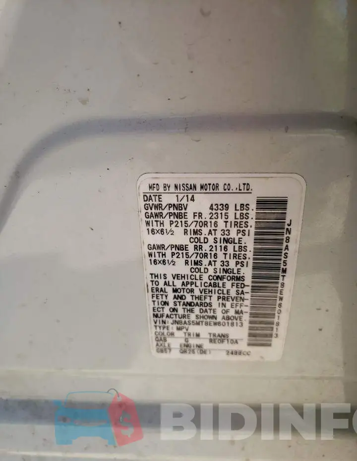 JN8AS5MT8EW601813 Photo# 13