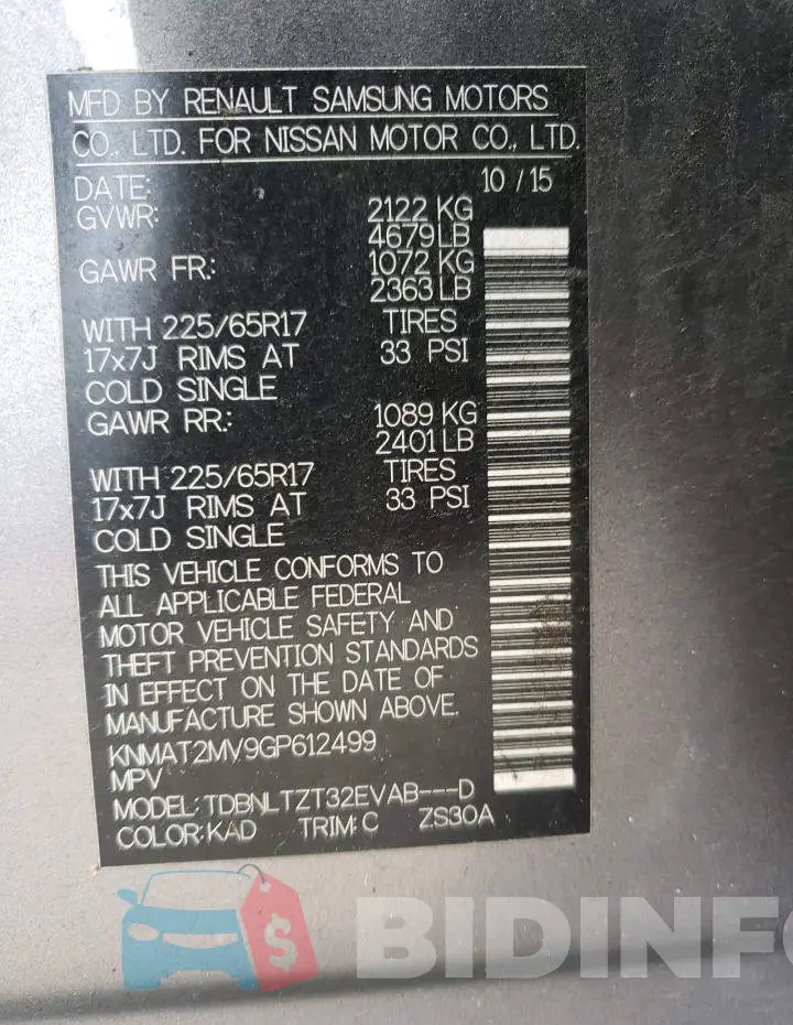 KNMAT2MV9GP612499 Photo# 13