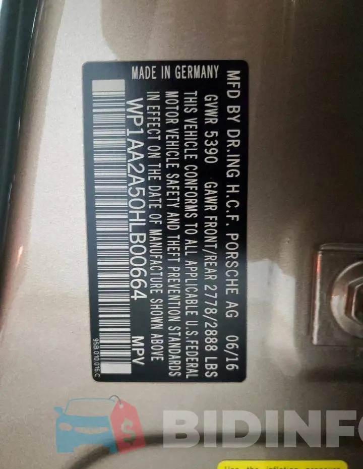 WP1AA2A50HLB00664 Photo# 13