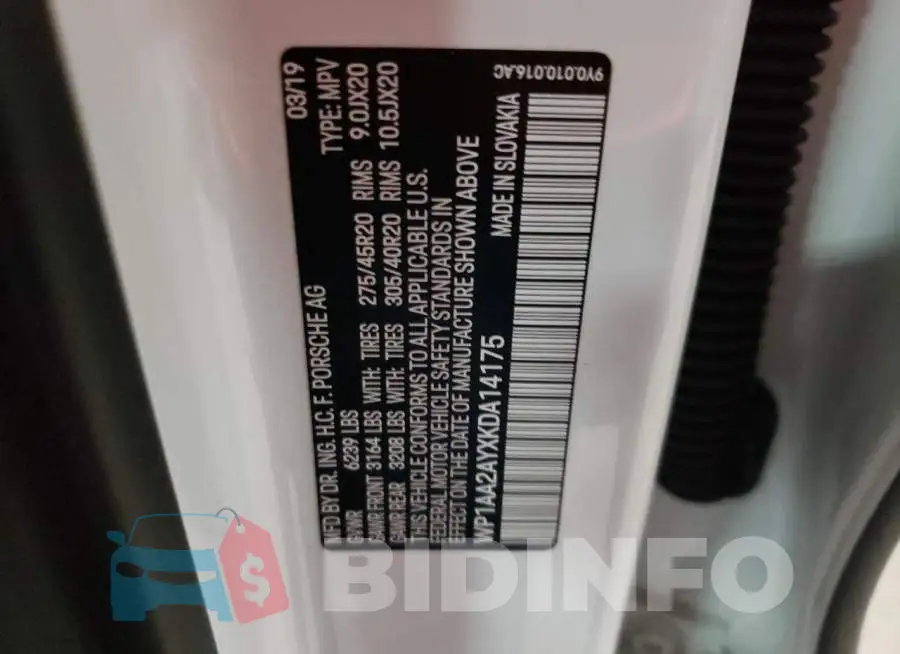 WP1AA2AYXKDA14175 Photo# 13