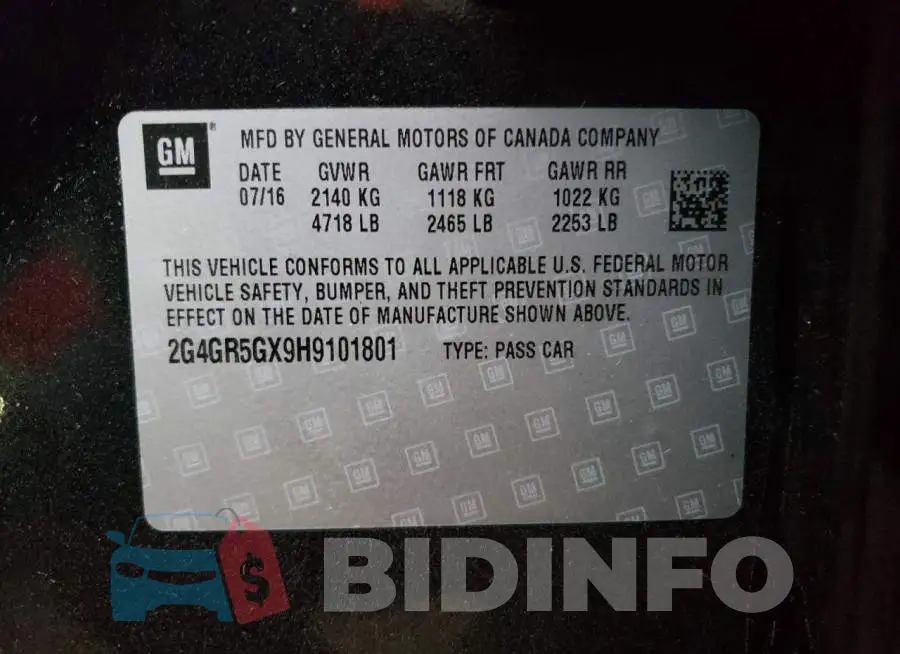 2G4GR5GX9H9101801 Photo# 12