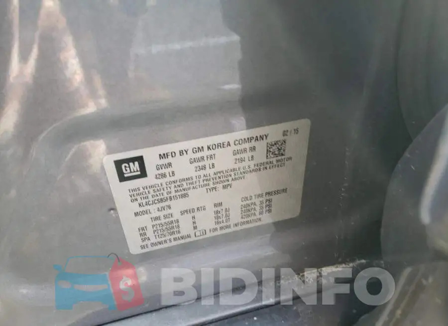 KL4CJCSB5FB151885 Photo# 12