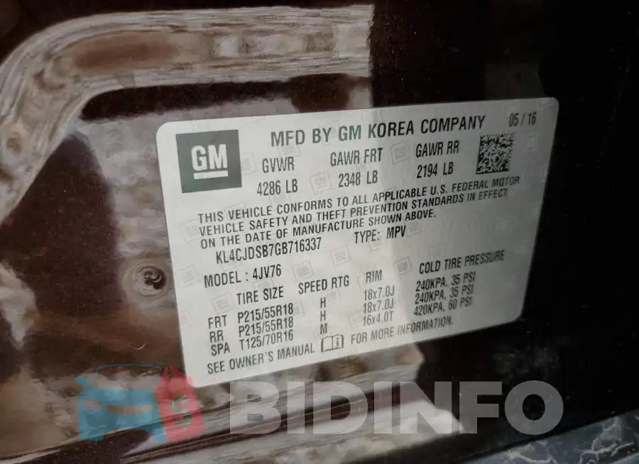 KL4CJDSB7GB716337 Photo# 13