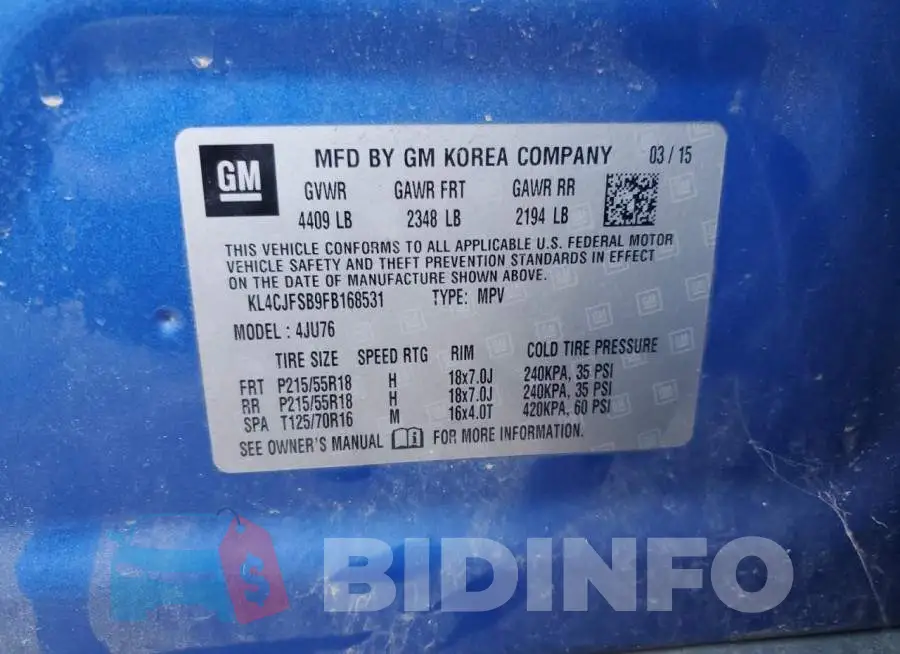 KL4CJFSB9FB168531 Photo# 12