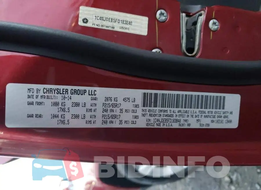 1C4NJDEB5FD183840 Photo# 12