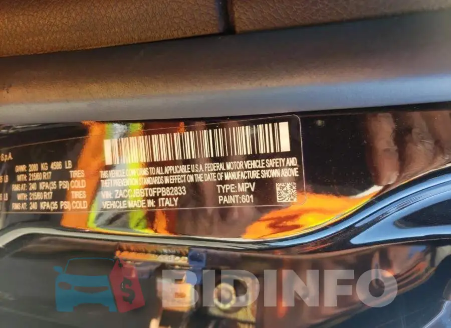 ZACCJBBT0FPB82833 Photo# 13