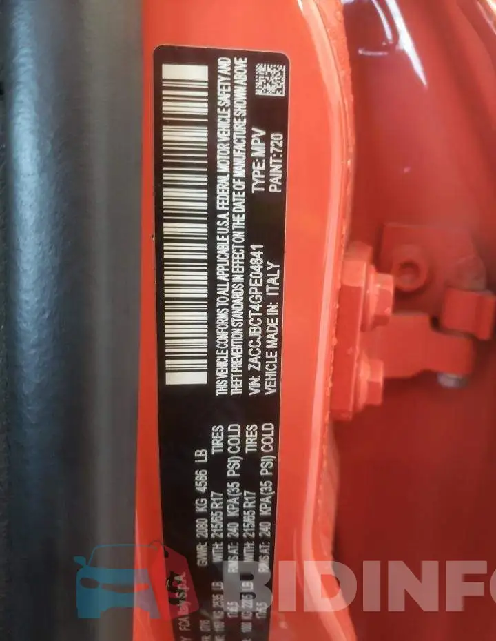 ZACCJBCT4GPE04841 Photo# 13