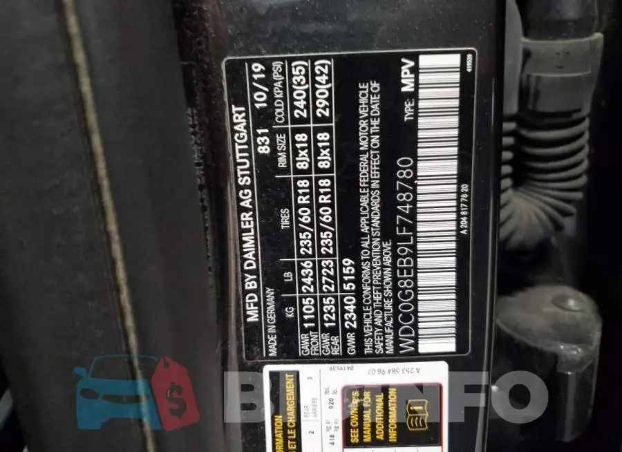 WDC0G8EB9LF748780 Photo# 12