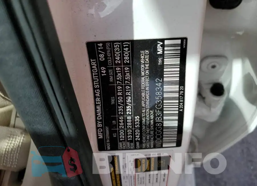 WDCGG8JB3FG358342 Photo# 13