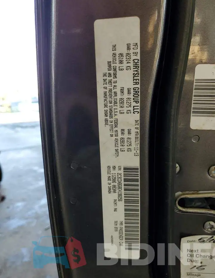 2C3CDXBG8EH198256 Photo# 12