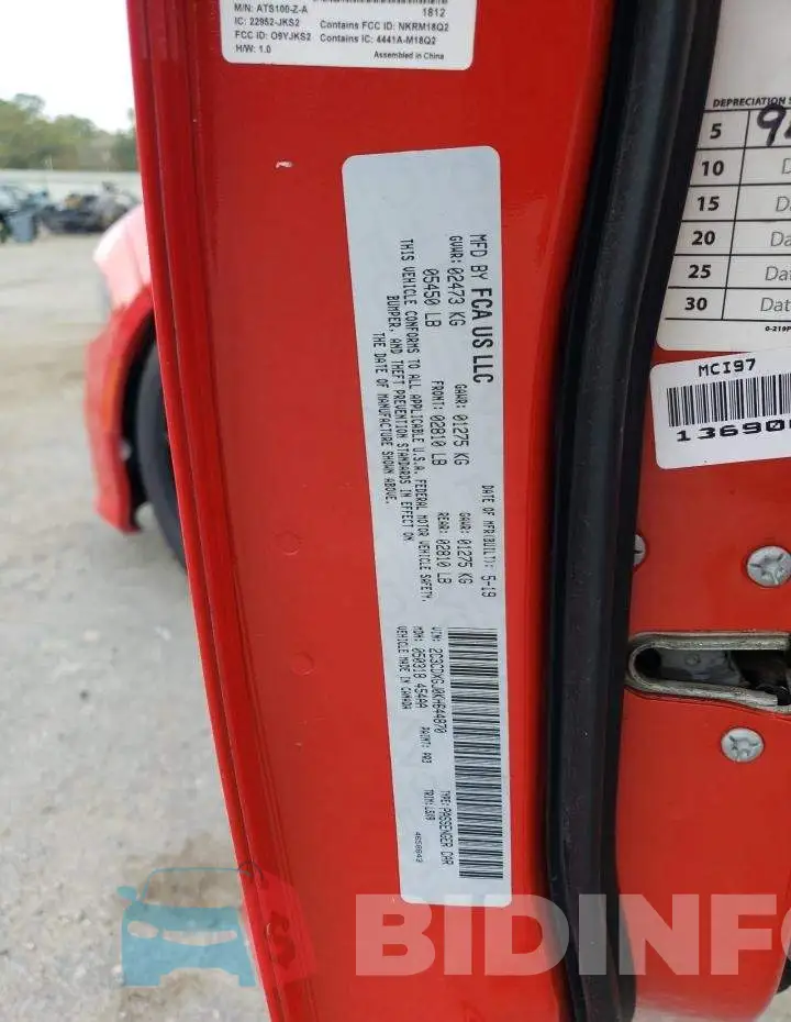 2C3CDXGJ0KH644870 Photo# 12