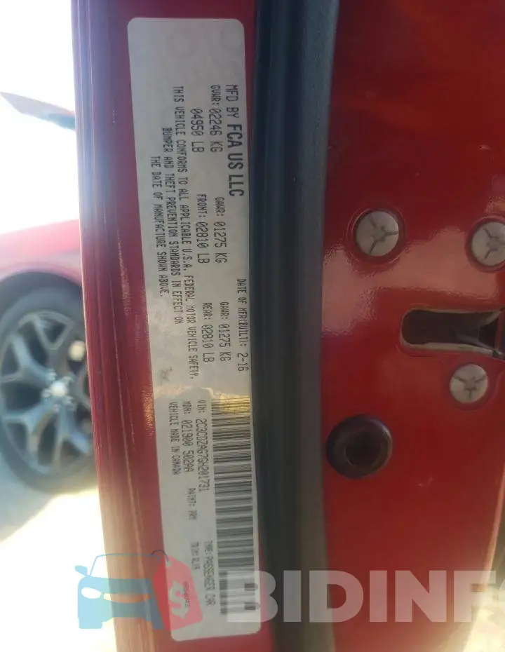 2C3CDZAG7GH201731 Photo# 12