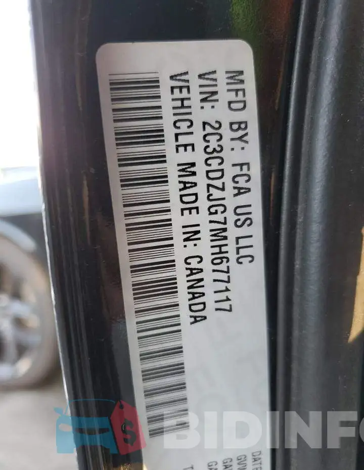 2C3CDZJG7MH677117 Photo# 12