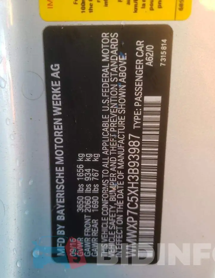 WMWXP7C5XH3B93987 Photo# 12