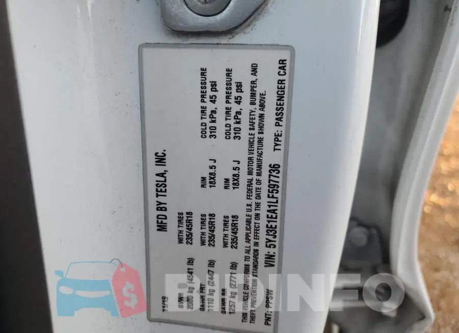 5YJ3E1EA1LF597736 Photo# 13