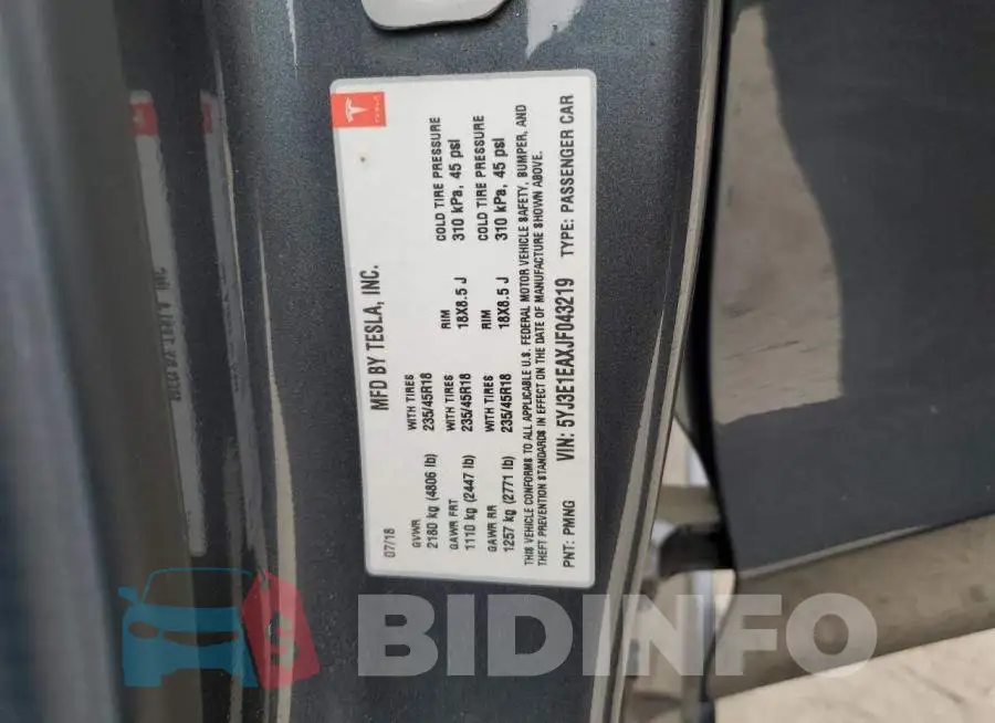5YJ3E1EAXJF043219 Photo# 12