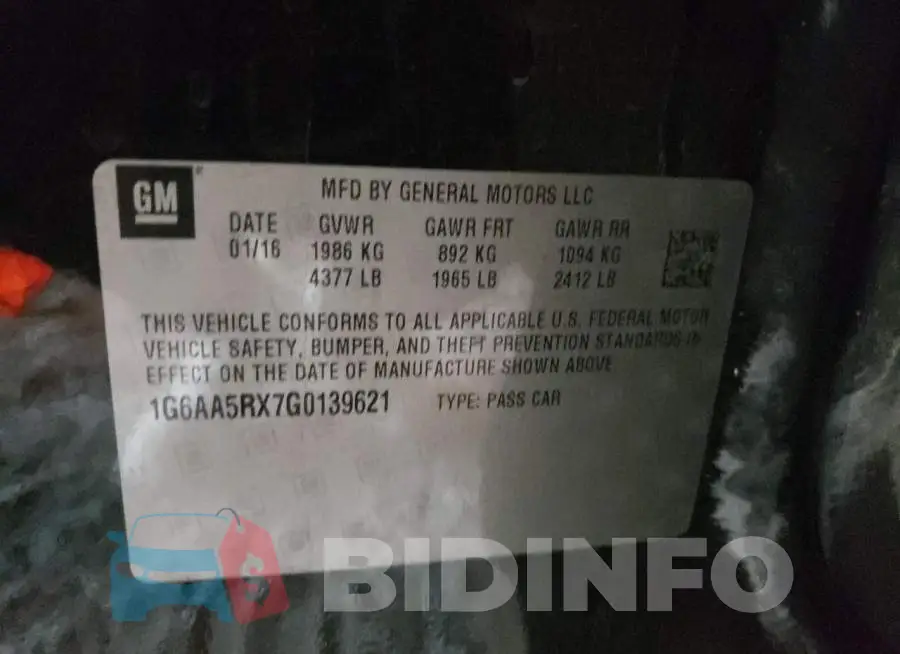 1G6AA5RX7G0139621 Photo# 12