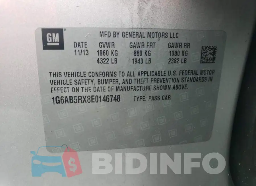 1G6AB5RX8E0146748 Photo# 12