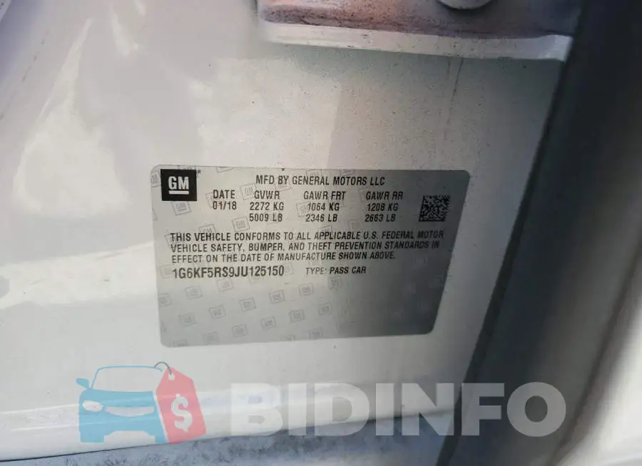 1G6KF5RS9JU125150 Photo# 12