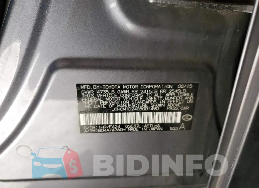 JTHCM1D24G5001490 Photo# 13