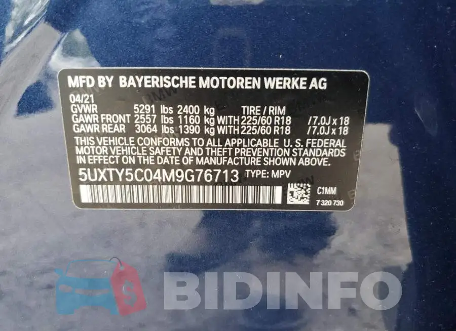 5UXTY5C04M9G76713 Photo# 13