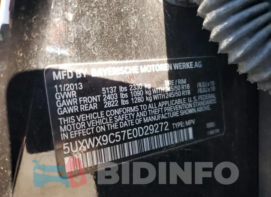 5UXWX9C57E0D29272 Photo# 12
