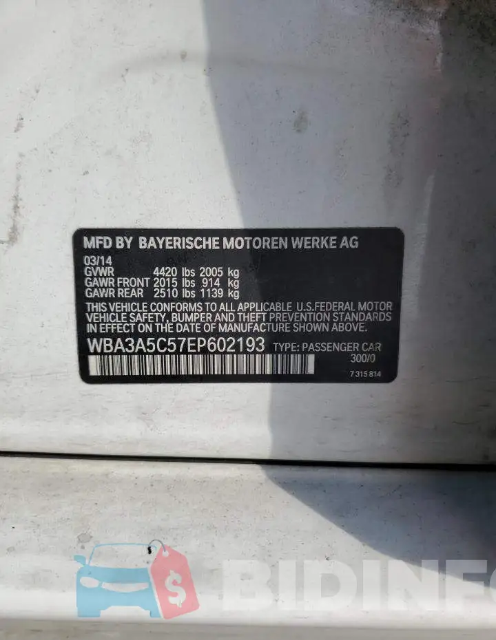 WBA3A5C57EP602193 Photo# 13
