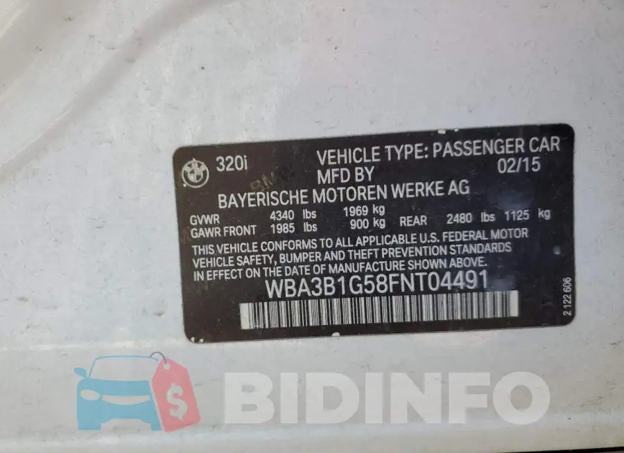 WBA3B1G58FNT04491 Photo# 12