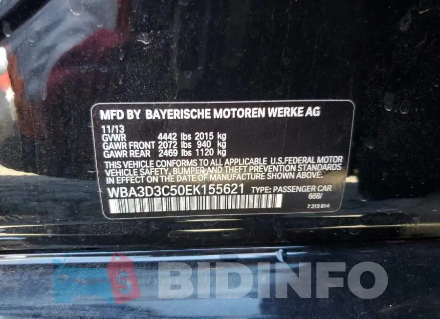 WBA3D3C50EK155621 Photo# 13
