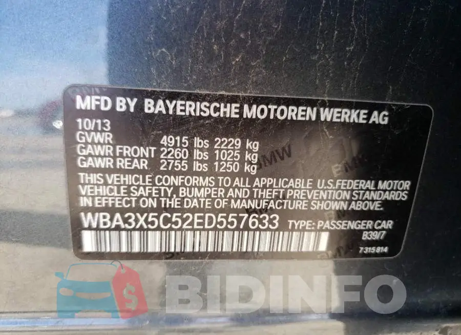 WBA3X5C52ED557633 Photo# 12