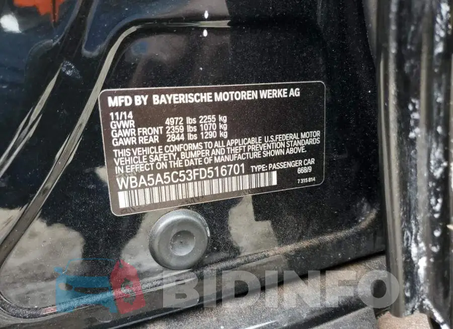 WBA5A5C53FD516701 Photo# 12
